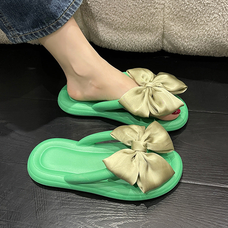 Women's Cute Bow Thick Bottom Candy Color Sandals