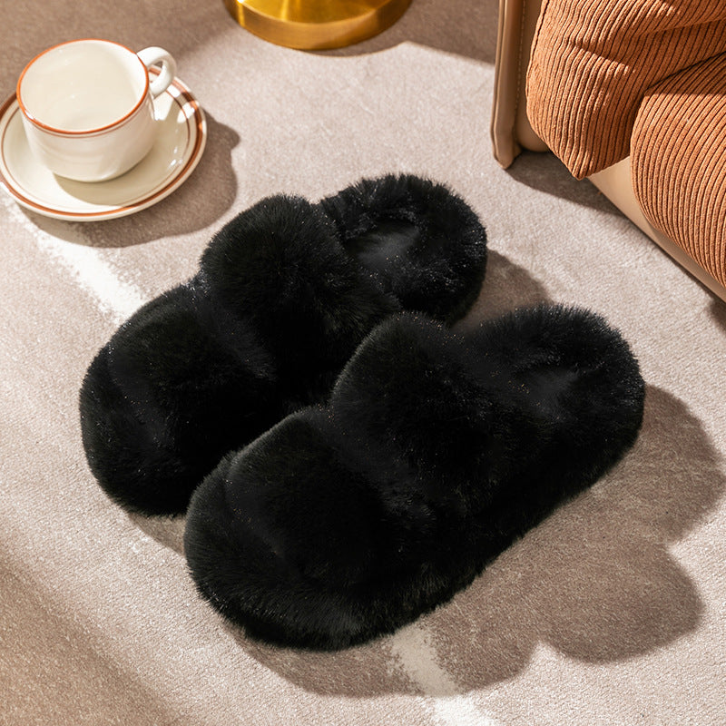 Beautiful Plush Home Breathable Parallel Bars House Slippers