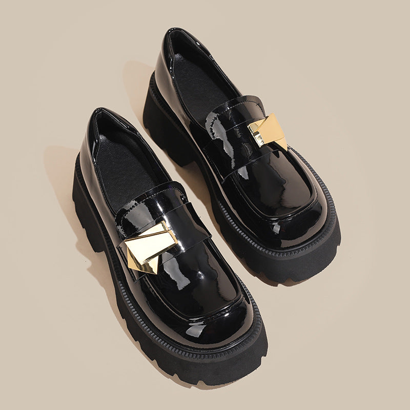 New Women's Retro British Thick Large Loafers