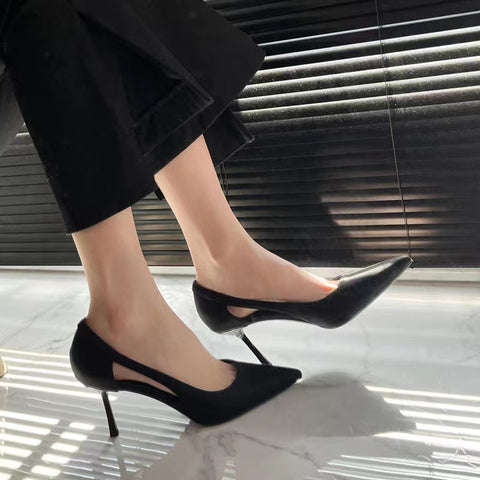 Women's High Korean Patent Pointed-toe Stiletto Professional Women's Shoes