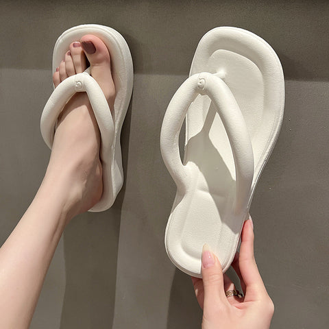 Women's Summer Wedge Platform Flip-flops Non-slip Soft Slippers