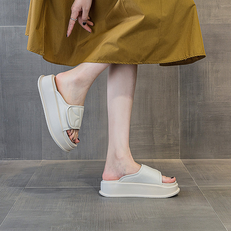 Women's Velcro Platform Summer Wear All-matching Fashion Slippers