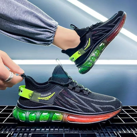 Men's Summer Trendy Mesh Breathable Running Green Sneakers