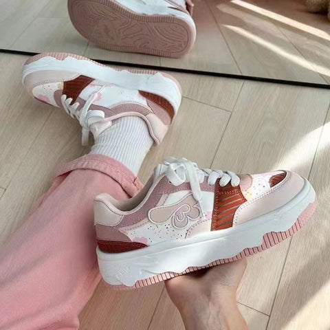 Women's Spring Cute Korean Style Color Matching Preppy Sneakers