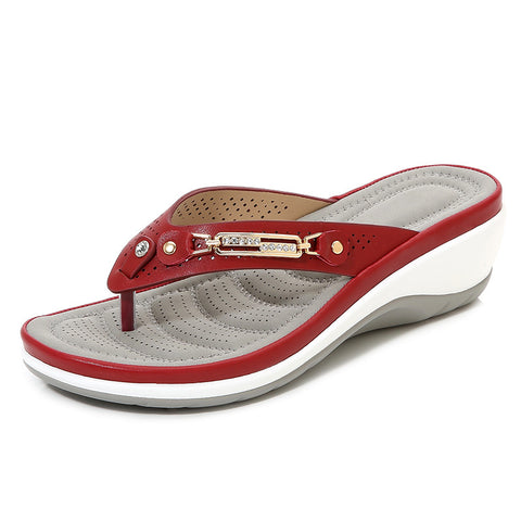 Sandales compensées d'été pour femmes avec boucle de plage