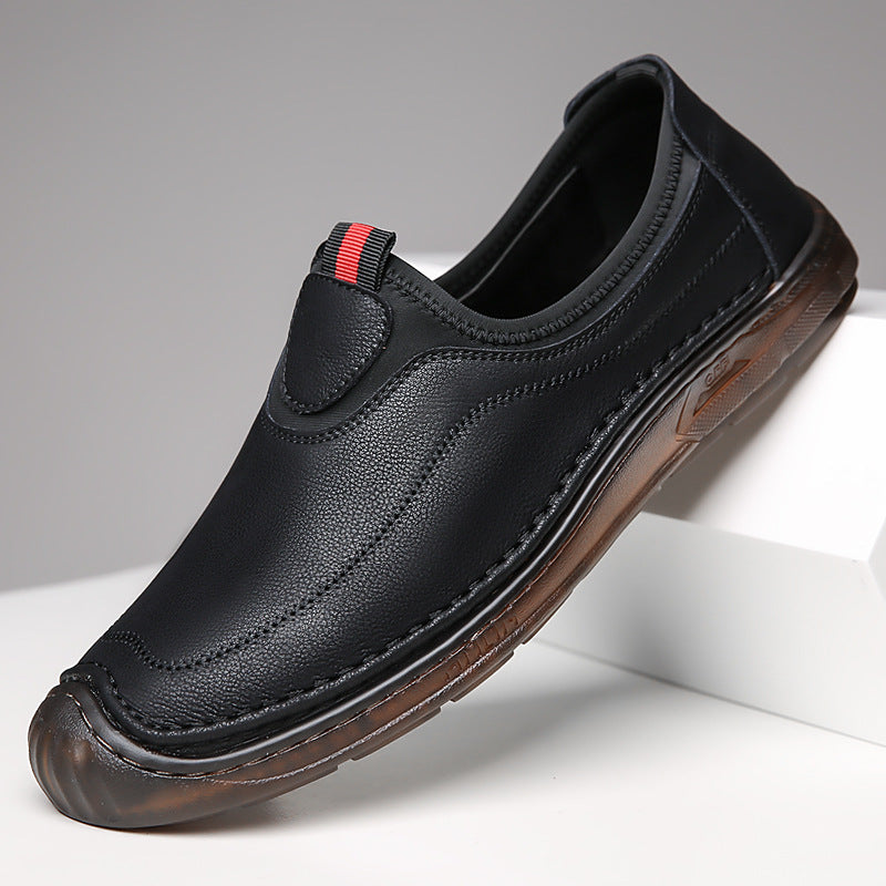 Men's Stitching Genuine Slip On Pumps Daily Loafers