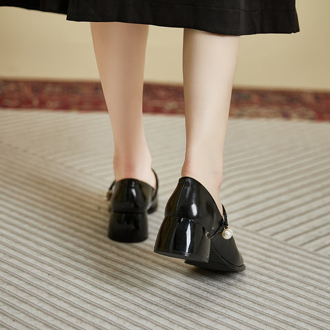 Casual Women's Chunky Spring Low-cut Slip-on Heels
