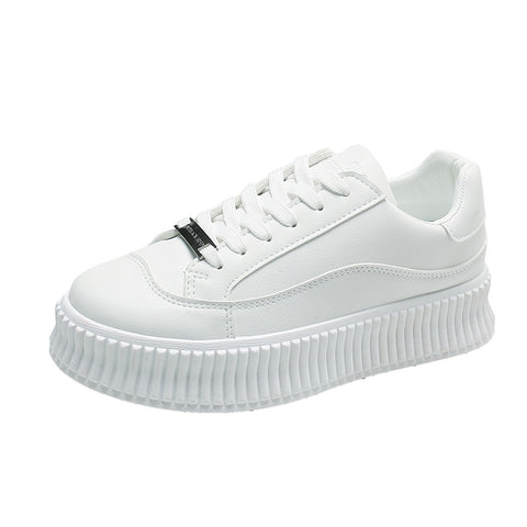 Women's Thick-soled Height Increasing White Korean Sneakers