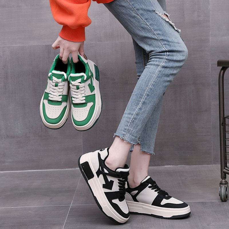 Women's High Top White Fashion Suede Trendy Autumn Sneakers