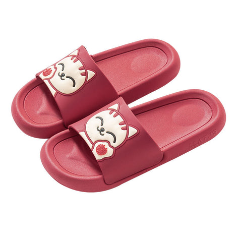 Red Couple Cute Bath Indoor Home House Slippers