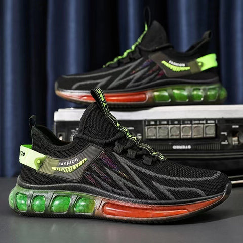 Men's Summer Trendy Mesh Breathable Running Green Sneakers