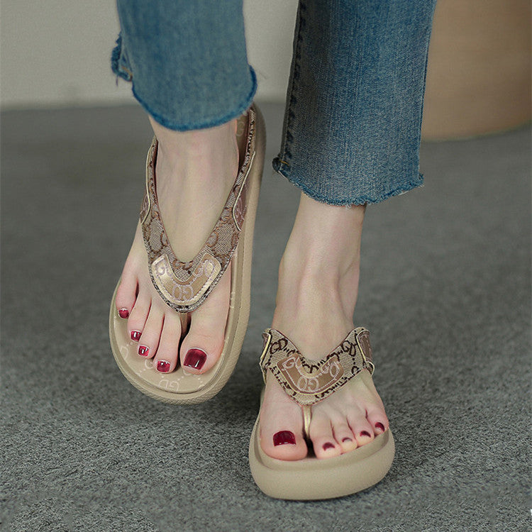 Women's Thick-soled Summer Stylish Flip-flops Muffin Bottom Sandals