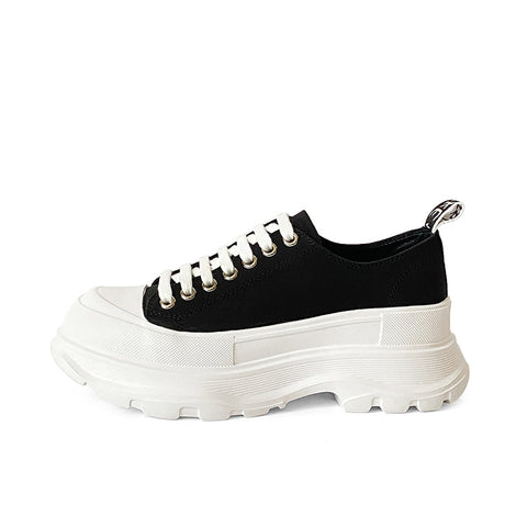 Women's Thick-soled Mcqueen Summer Heightened Easy Wear Canvas Shoes