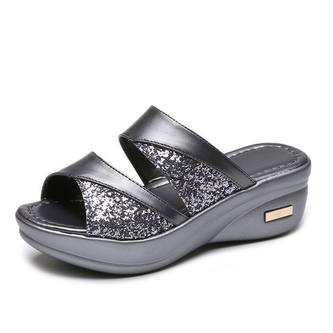 Women's Summer Fashionable Platform Wedge Peep-toe Slippers