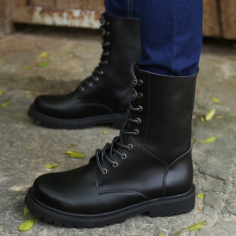 Slouchy Men's High-top Platform Trendy Outdoor Boots