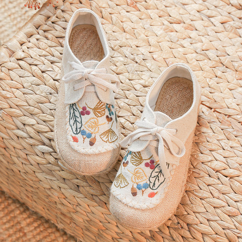 Women's Artistic Linen Ethnic Style Embroidered Cotton Canvas Shoes