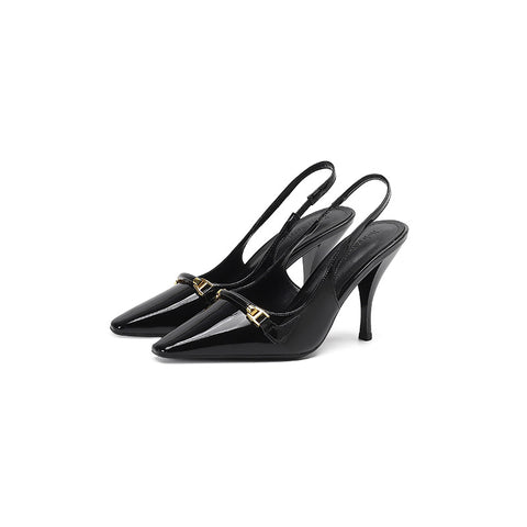 Women's Spring Black Patent Shallow Mouth Sexy Women's Shoes