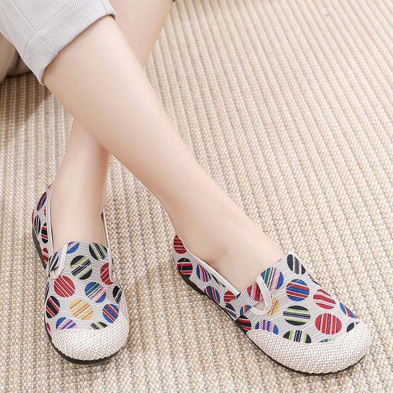 Women's Cloth Breathable Linen Fisherman Slip-on Mother Flat Canvas Shoes