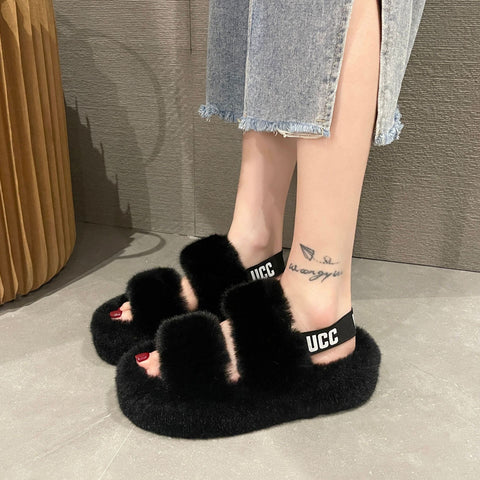 Women's Plus Size Band Outdoor Korean House Slippers