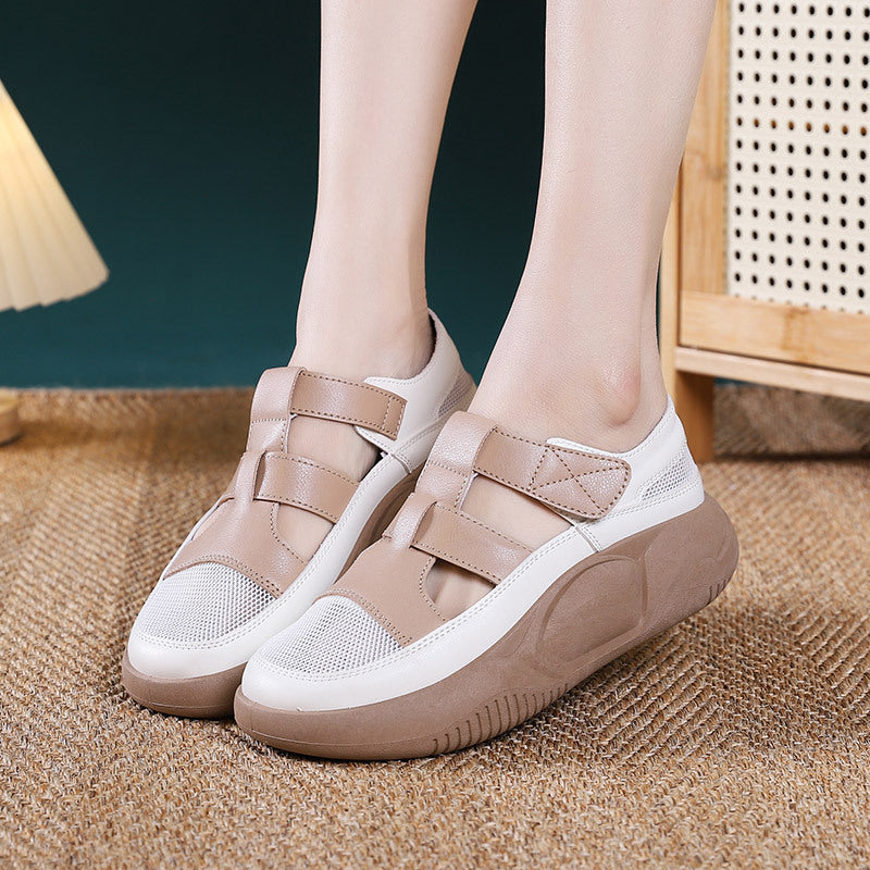 Women's Closed Toe Hole Summer Hollow-out Korean Style Thick Sandals