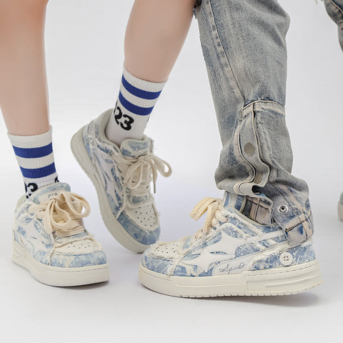 Versatile Men's Niche Korean Couples Platform Sneakers