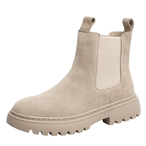 Women's Martin British Style Frosted Mid Flat Boots