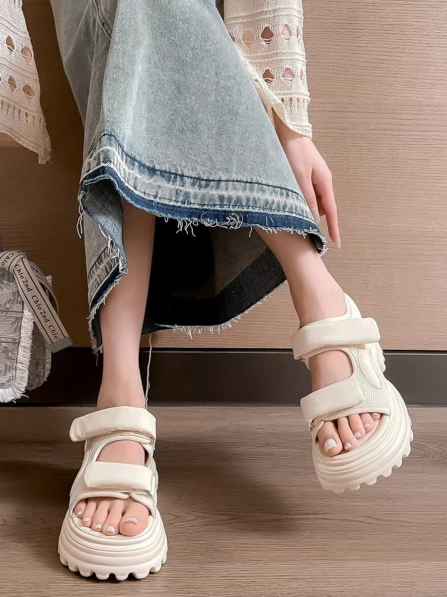 Women's Korean Platform Summer Velcro Open Toe Sandals