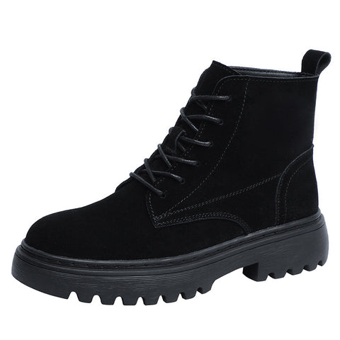 Women's Martin British Style Frosted Mid Flat Boots