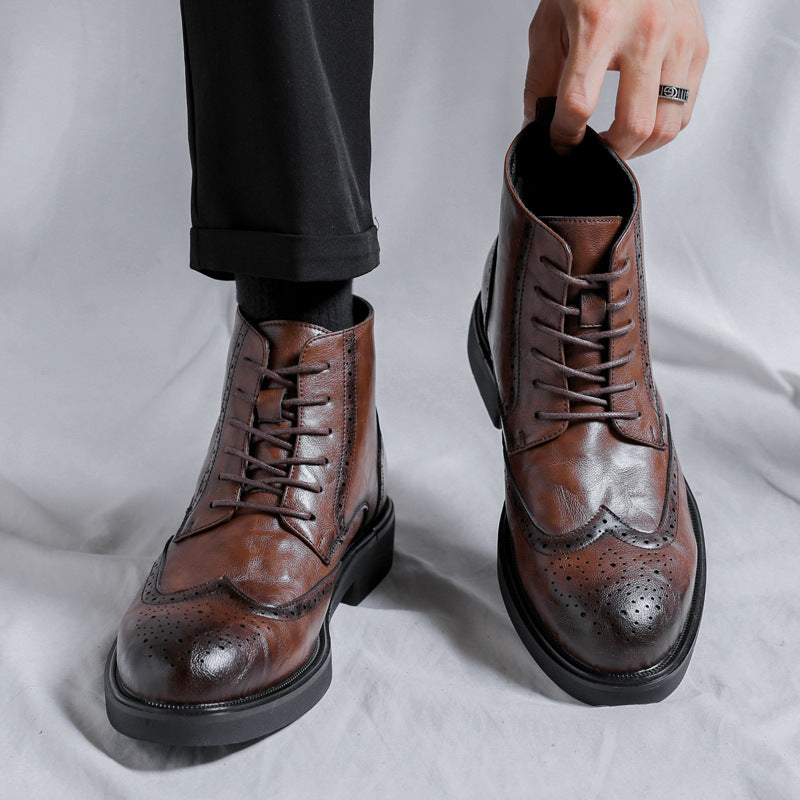 Men's Genuine Working Wear Business Brogue Carved Boots