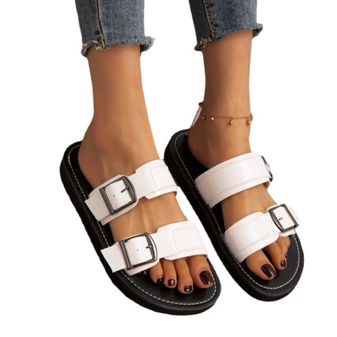 Women's Outdoor Large Size Summer Platform Belt Slippers