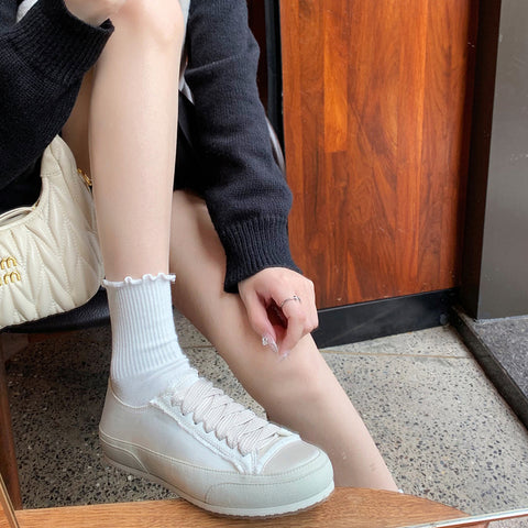 Cool Women's White Korean Slip-on Half Casual Shoes