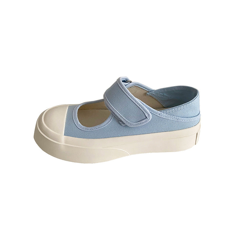 Women's Mary Jane Large-toe Muffin Bottom Low-cut Canvas Shoes