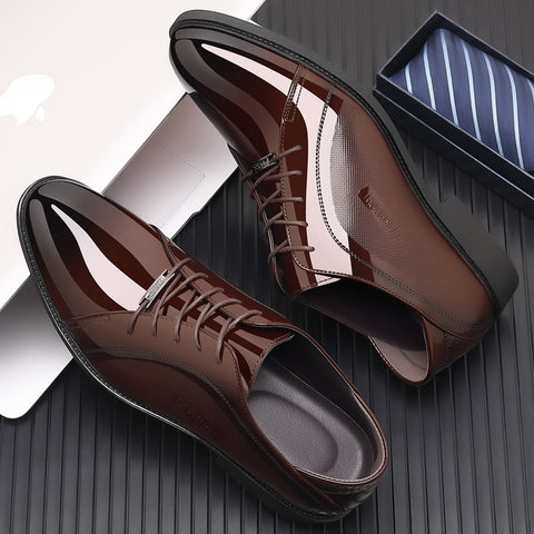 Men's British Style Black Business Formal Versatile Leather Shoes