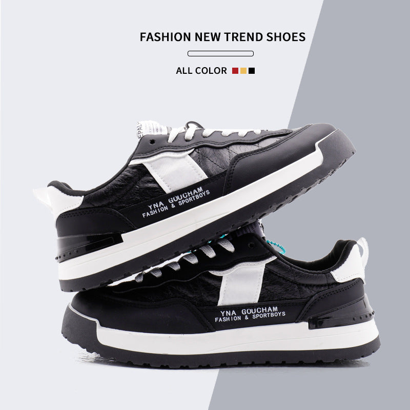 Men's Korean Fashion Round Toe Low-top Platform Sneakers