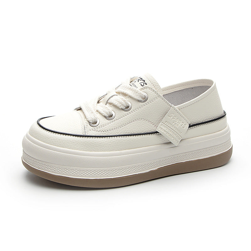 Women's Thick-soled Two-way White Spring Sports Sneakers