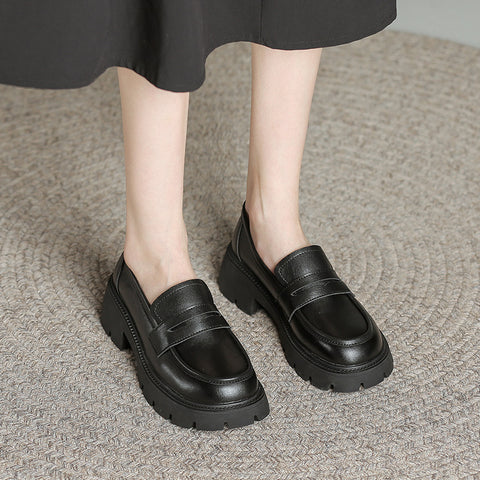 Matching Pumps Female Platform British Style Loafers