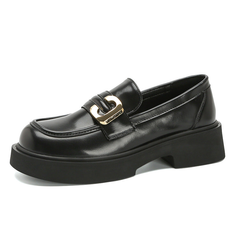 Comfortable Retro British Style Chunky Slip-on Loafers