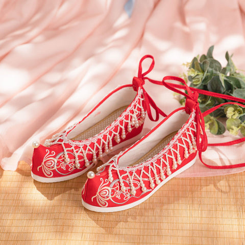Women's Wedding Chinese Bride Sedan Xiuhe Old Canvas Shoes