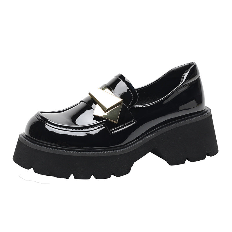 New Women's Retro British Thick Large Loafers