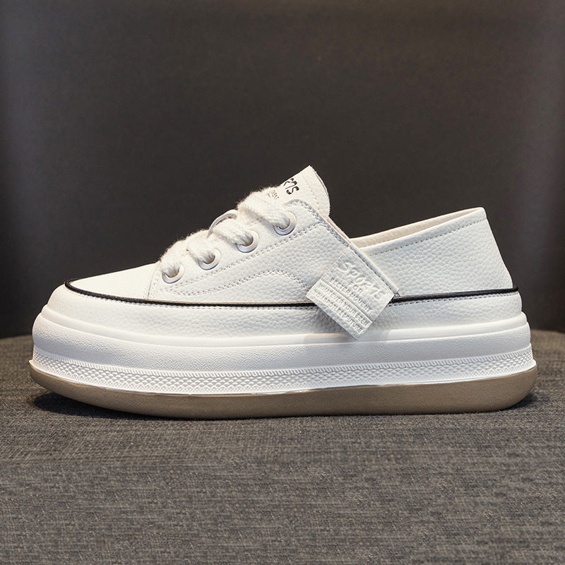Women's Thick-soled Two-way White Spring Sports Sneakers