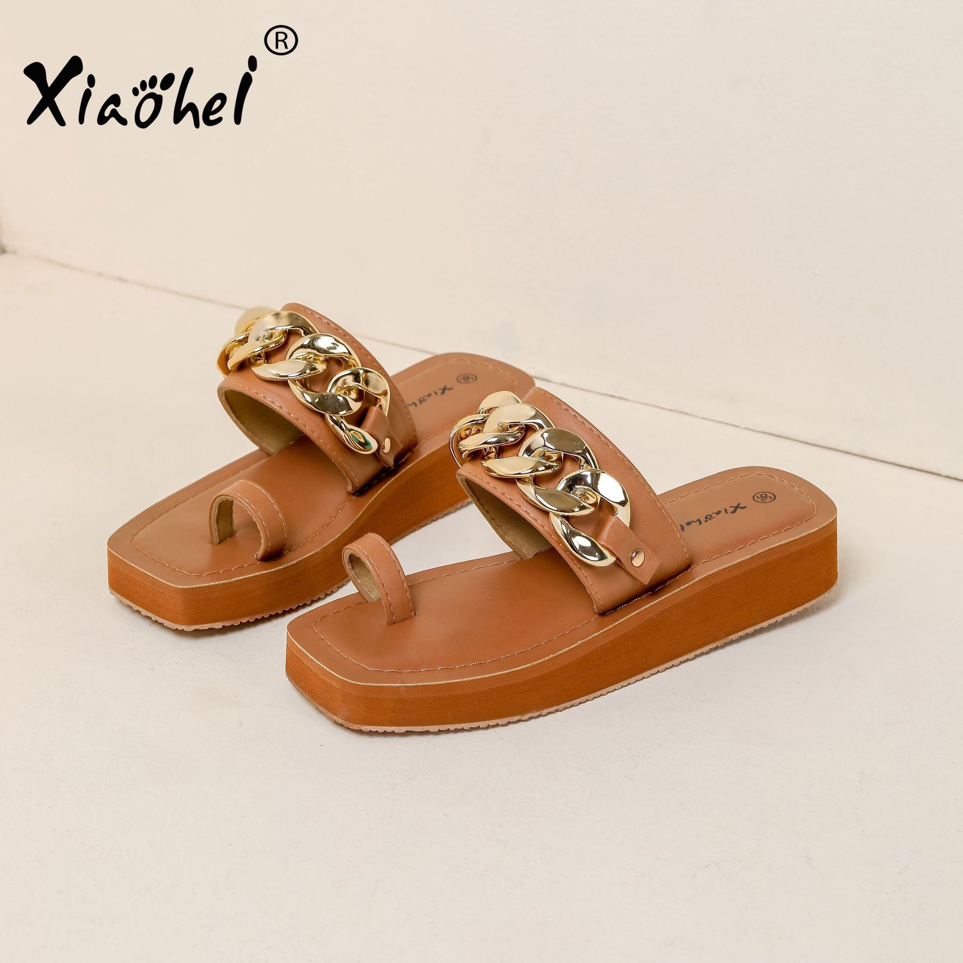 Women's Outdoor Chain Half Thick Bottom For Sandals