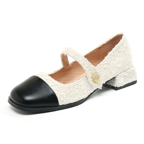 Women's Style Mary Jane Spring French Square Women's Shoes
