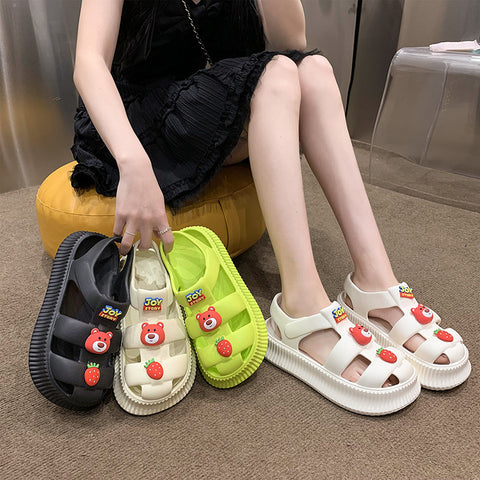 Women's Fashion Outwear Good Year Thick-soled Slippers