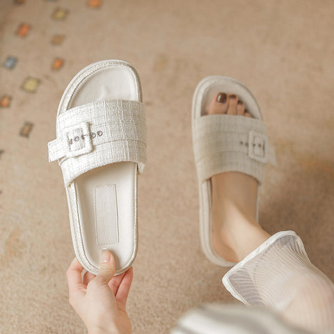 Women's Toe Open Platform Fairy Style Slip-on Slippers