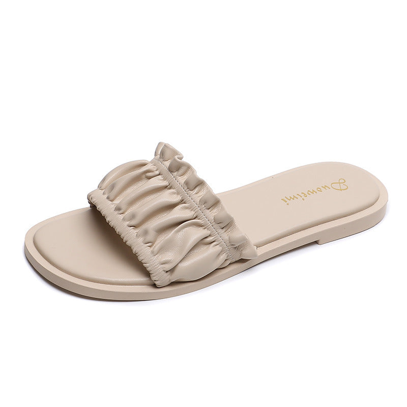 Women's Summer Wear French Pleated Beach Sandals