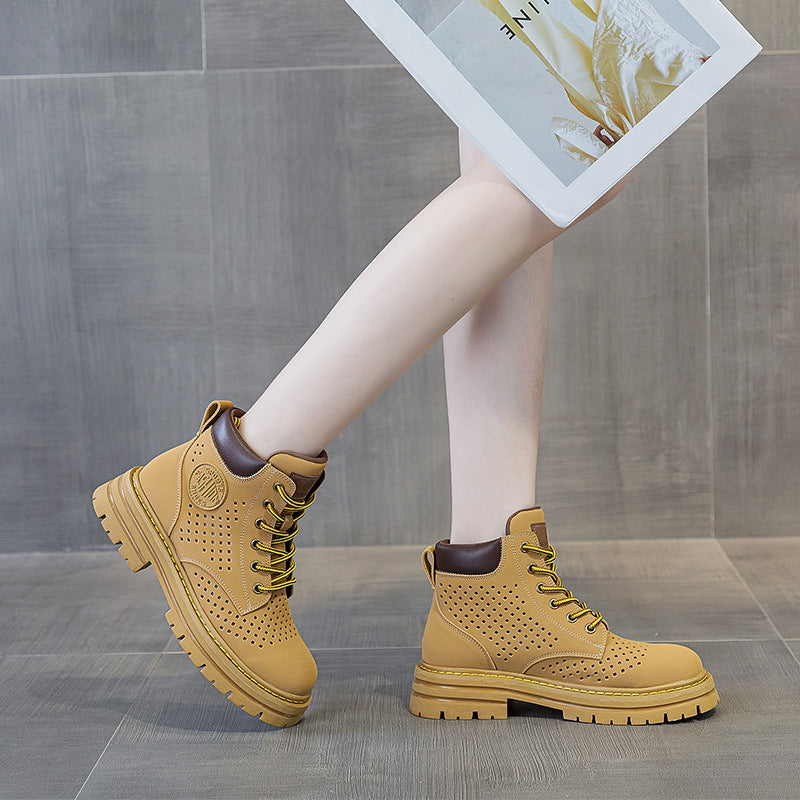 Women's Hollow-out Breathable Ankle Summer Thin Single-layer Thick Boots