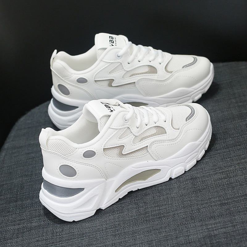 Women's Fashionable Summer All-match White Mesh Breathable Sneakers