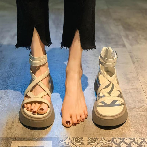 Casualowe atrakcyjne damskie sandały z odkrytymi palcami na platformie