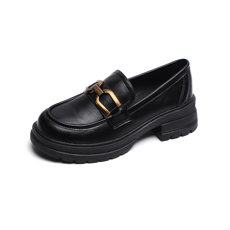 Glamorous Women's British Style Small Thick Loafers