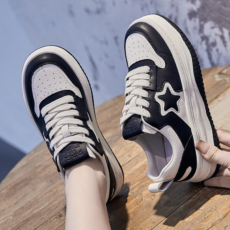 Women's Versatile Korean Style Color Matching Thick Sneakers